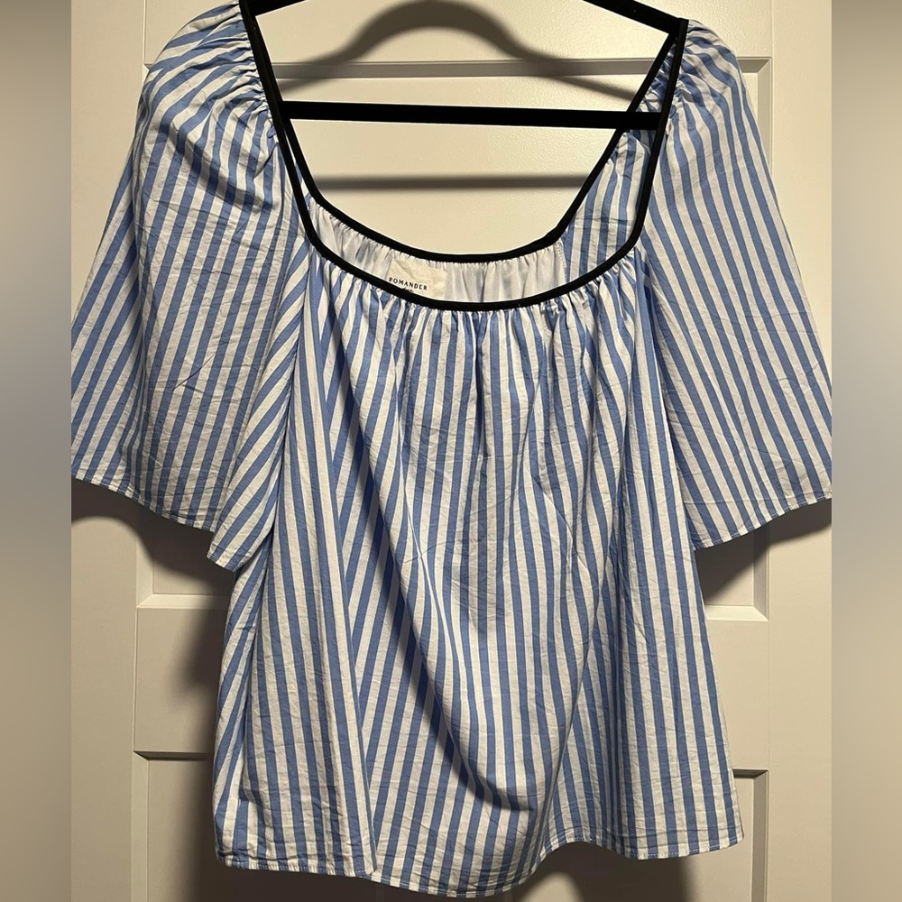 Tnuck Pomander Place blue striped top